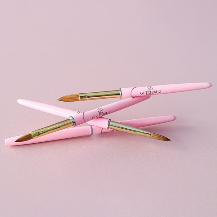 Glitterbels Pink Acrylic Nail Brushes