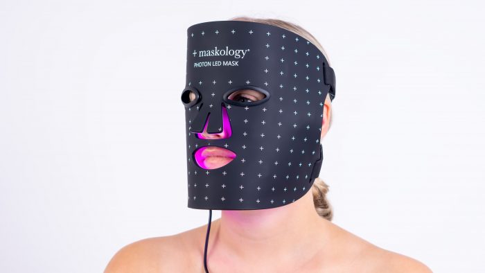 Photon LED Light Mask on purple LED light therapy setting