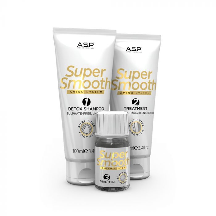A.S.P Super Smooth Amino System shampoo, treatment and seal it oil