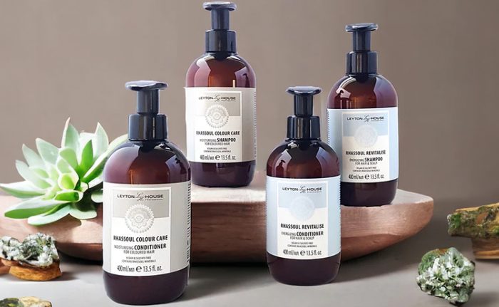 Leyton House Professional Rhassoul hair care collection with botanicals and minerals