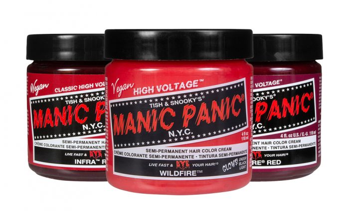 3 pots of Manic Panic red semi-permanent hair dye