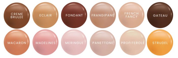 Halo EasiBuild Patisserie Collection builder gel colour swatches