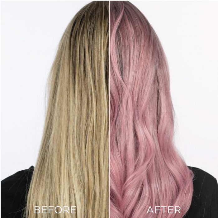 Before and after split image using ASP Glaze Shotz Soft Pink