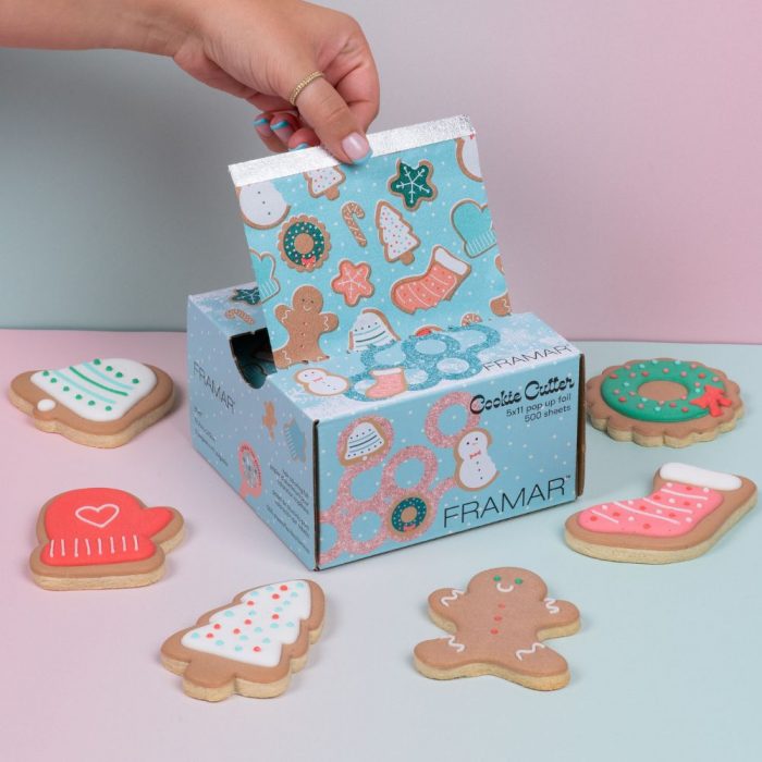 image of cookie cutter pop up foil with christmas cookies