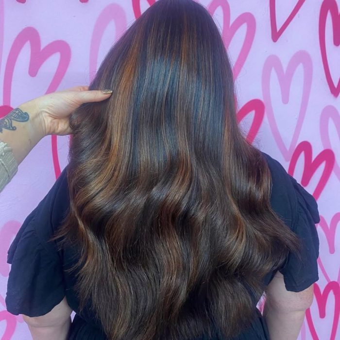 image of dimensional brunette hair colour