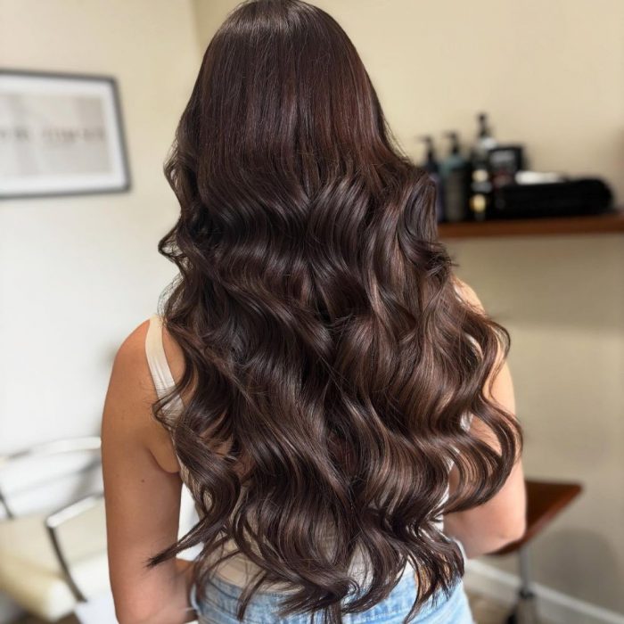 image of molton glossy brunette hair colour