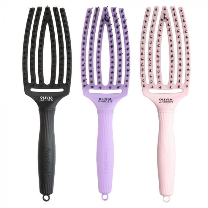 image shows different colours of olivia garden fingerbrushes