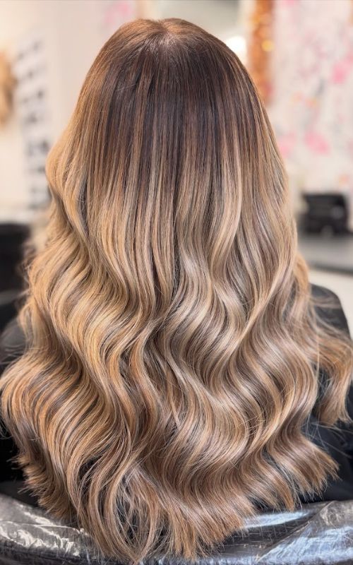 shows classic balayage blonde hair colour