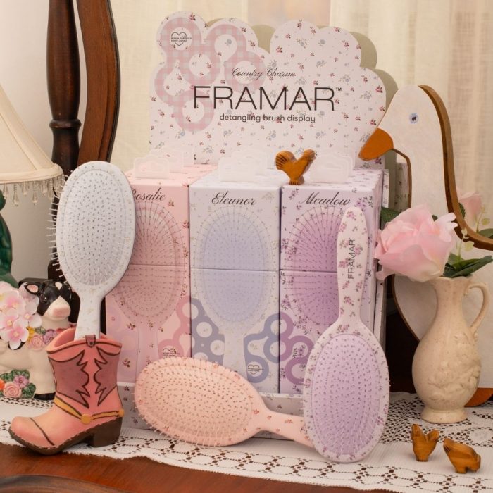 image shows country charm detangle brush display