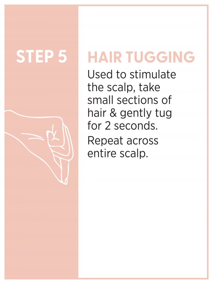 showing how to massage the scalp using the masque