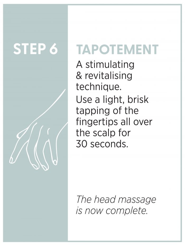 showing how to massage the scalp using the masque