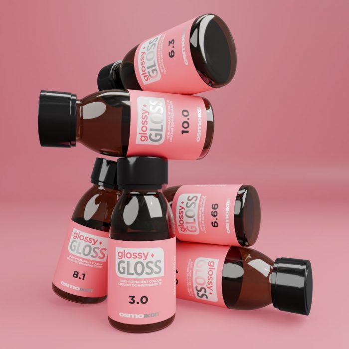 glossy gloss bottle stacked up