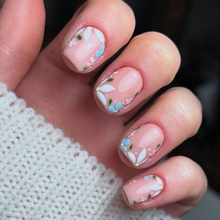 floral nail art design