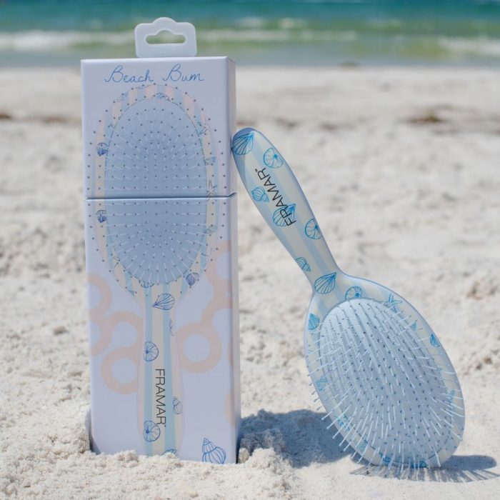 framar beach bum detangle brush standing in the sand