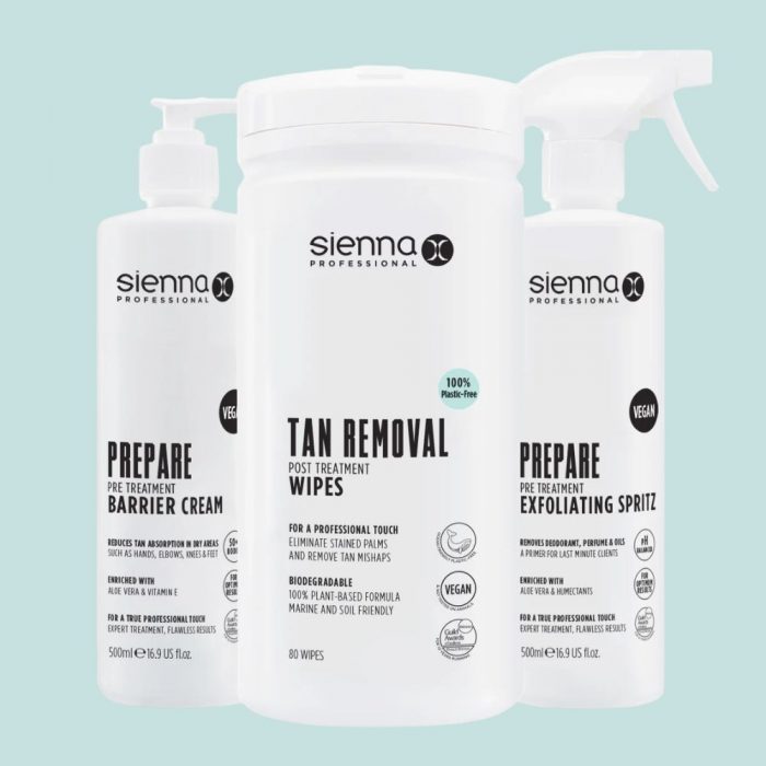 sienna x pre and aftercare products