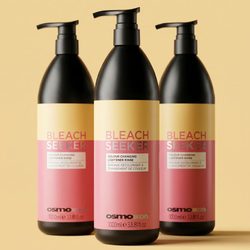 Image shows 3x bottles of osmo ikon bleach seeker