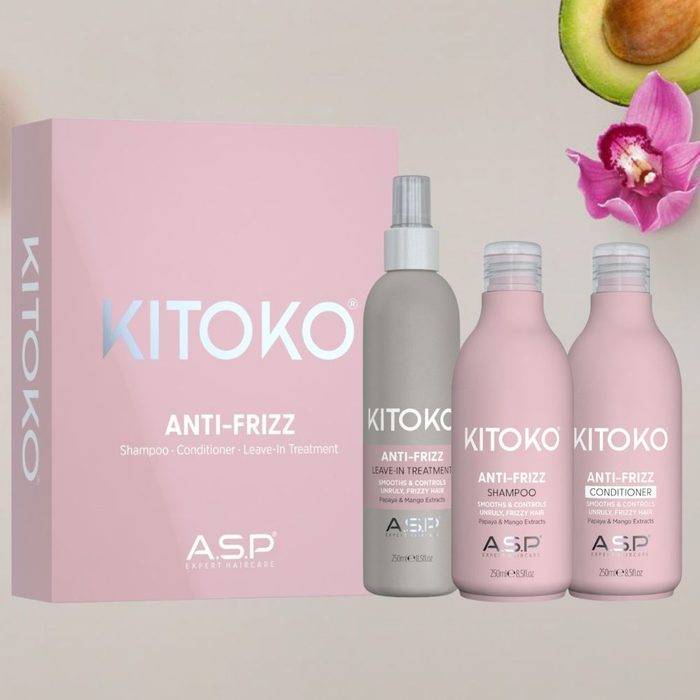 image shows kitoko anti-frizz gift set