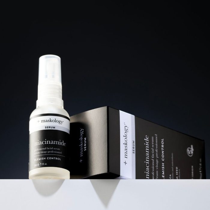 Niacinamide korean facial serum and box on display