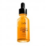 Halo Citrus Crush Cuticle Oil on pink background with orange segments