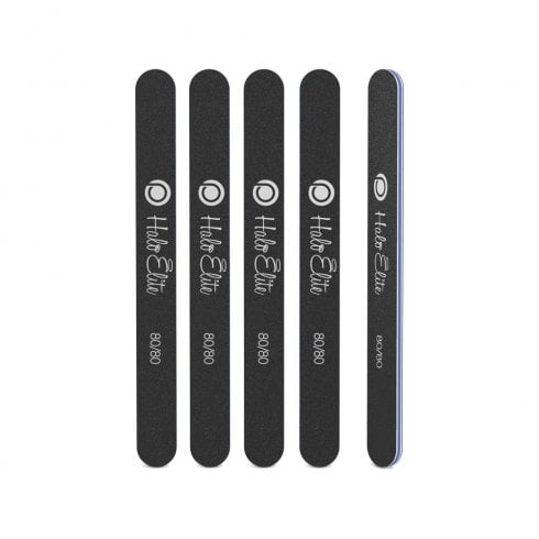 Halo Elite Straight Black Files 80/80 (5 Pack)