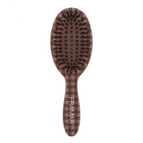 Framar Gingham Chocolate Mini Polish Brush