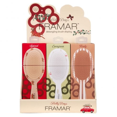 Framar Holly Days Detangle Brush Display
