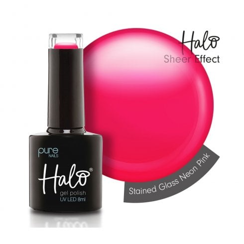 Halo Gel Polish Stained Glass Neon Pink 8ml