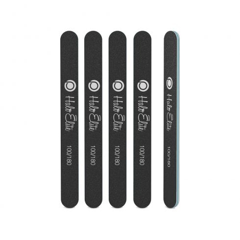 Halo Elite Straight Black Files 100/180 (5 Pack)