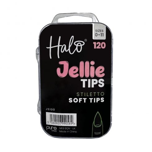 Halo Jellie Nail Tips Stiletto - Sizes 0-11 (120)