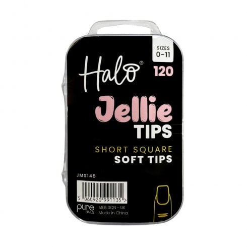 Halo Jellie Nail Tips Short Square - Size 0-11 (120)