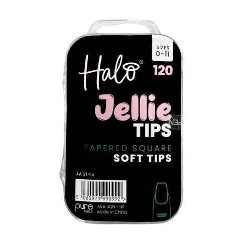Halo Jellie Nail Tips Tapered Square - Size 0-11 (120)