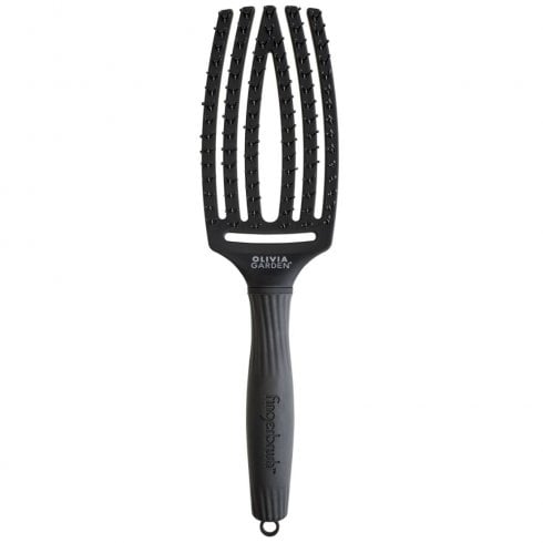 Olivia Garden Fingerbrush Double Bristles Black Medium