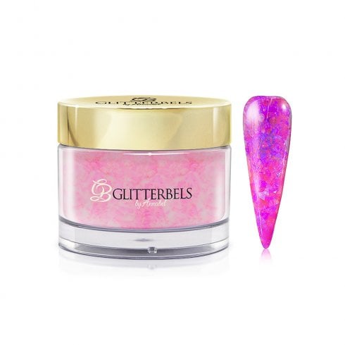 Glitterbels Pre-Mixed Glitter Acrylic Powder Bubblegum Flake 28g