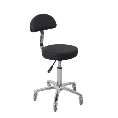 Salon Fit Hudson Gas Lift Stool with Backrest Black