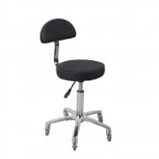 Hudson Gas Lift Stool with Backrest Black