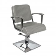 Madison Hydraulic Chair Grey/White Piping with Square Base