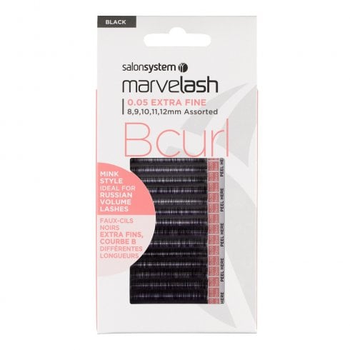 Salon System B Curl Ultra Fine Mink Style Individual Lashes (0.05 Assorted)