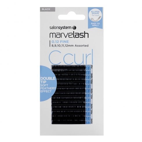 Salon System C Curl Double Tip Ellipse Individual Lashes (0.12 Assorted)